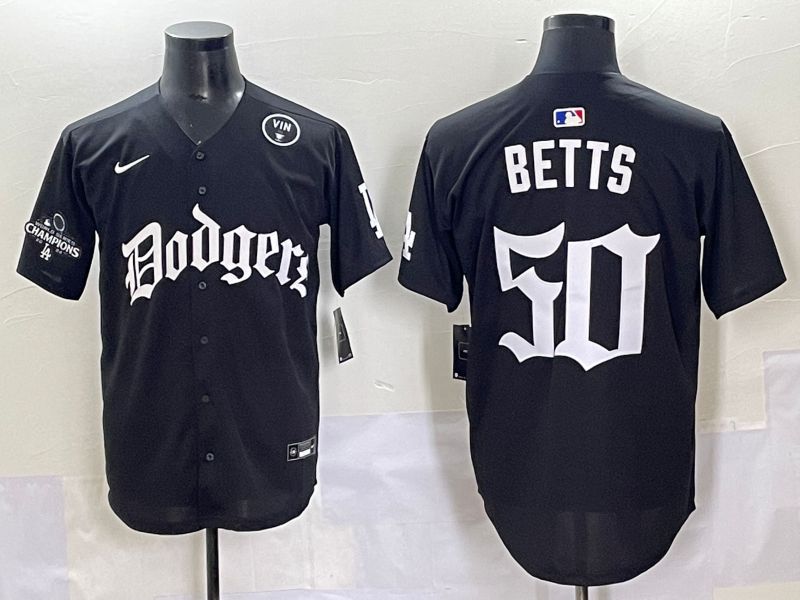 Men 2025 Los Angeles Dodgers #50 Betts Black Seventh generation Joint Name Nike MLB Jersey style 16->los angeles dodgers->MLB Jersey